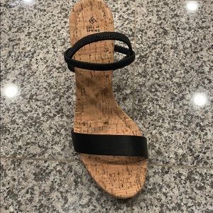Call It Spring Black Hanenburg Wedge Sandal